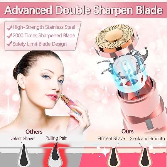 Facial Hair Removal for Women Face, Flawless Touch Hair Remover, 2 in 1 Trimmer