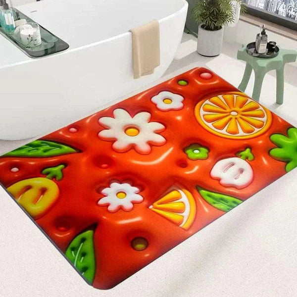 High Quality Mat Flower Soft Diatom 3d Mud Floor Rug/Mat