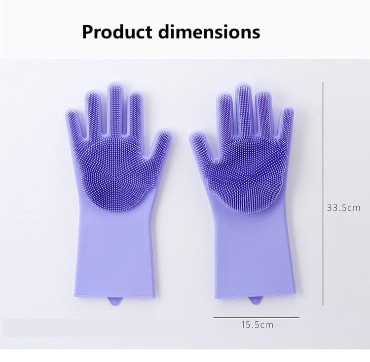 ( High Quality )Pair Of Silicone Washing Full Finger Gloves For Home & Kitchen