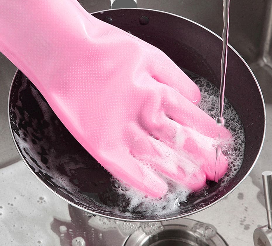 ( High Quality )Pair Of Silicone Washing Full Finger Gloves For Home & Kitchen